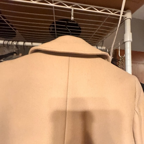 Reiss Camel Double-Breasted wool big collar Coat mid length Peacoat - Picture 11 of 12